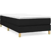 vidaXL Boxspringbett mit Matratze Schwarz 80x200 cm Stoff