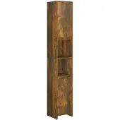 vidaXL Badezimmerschrank Räuchereiche 30x30x183,5 cm Holzwerkstoff