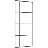 vidaXL Schiebetür ESG-Glas und Aluminium 90x205 cm Schwarz