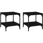 vidaXL Beistelltische 2 Stk. Schwarz 40x40x40 cm Holzwerkstoff