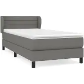 vidaXL Boxspringbett mit Matratze Dunkelgrau 80x200 cm Stoff