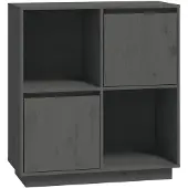 vidaXL Sideboard Grau 74x35x80 cm Massivholz Kiefer