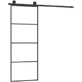 vidaXL Schiebetür mit Beschlag 76x205 cm ESG-Glas & Aluminium