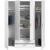 Parisot Kleiderschrank 4-türig Daily 1 Weiß