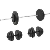 vidaXL Langhantel und Kurzhantel mit Gewichten 60 kg
