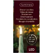 Lumineo LED-Dinner-Kerze d2h24 cm grün/wwt 2Stk. Weihnachten