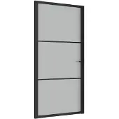 vidaXL Innentür 102,5x201,5 cm Schwarz Mattglas und Aluminium