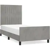 vidaXL Bettgestell ohne Matratze Hellgrau 90x190 cm Samt