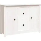 vidaXL Sideboard Weiß 100x35x74 cm Massivholz Kiefer