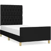 vidaXL Bettgestell ohne Matratze Schwarz 90x190 cm Stoff