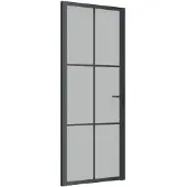 vidaXL Innentür 83x201,5 cm Schwarz Mattglas und Aluminium
