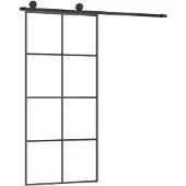 vidaXL Schiebetür mit Beschlag 90x205 cm ESG-Glas & Aluminium