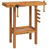 vidaXL Werkbank mit Schraubstöcken 92x48x83 cm Massivholz Akazie
