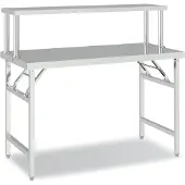 vidaXL Küchen-Arbeitstisch mit Aufsatzboard 120x60x115 cm Edelstahl