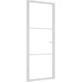 vidaXL Innentür 83x201,5 cm Weiß ESG-Glas und Aluminium
