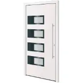 vidaXL Haustür Weiß 100x200 cm Aluminium und PVC