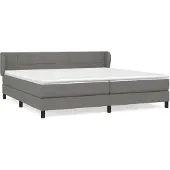vidaXL Boxspringbett mit Matratze Dunkelgrau 200x200 cm Stoff
