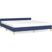 vidaXL Bettgestell mit Kopfteil ohne Matratze Blau 160x200 cm Stoff