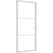 vidaXL Innentür 93x201,5 cm Weiß ESG-Glas und Aluminium