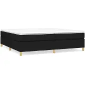 vidaXL Boxspringbett mit Matratze Schwarz 200x200 cm Stoff