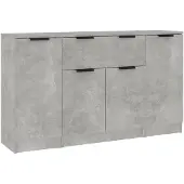 vidaXL Sideboards 3 Stk. Betongrau Holzwerkstoff