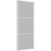 vidaXL Innentür 83x201,5 cm Weiß Mattglas und Aluminium
