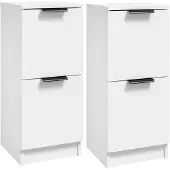 vidaXL Sideboards 2 Stk. Weiß 30x30x70 cm Holzwerkstoff