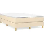 vidaXL Boxspringbettgestell Creme 120x200 cm Stoff