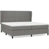 vidaXL Boxspringbett mit Matratze Dunkelgrau 200x200 cm Stoff