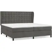 vidaXL Boxspringbett mit Matratze Dunkelgrau 200x200 cm Samt