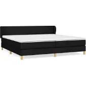 vidaXL Boxspringbett mit Matratze Schwarz 200x200 cm Stoff
