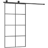 vidaXL Schiebetür mit Beschlag 102,5x205 cm ESG-Glas & Aluminium