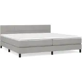vidaXL Boxspringbett mit Matratze Hellgrau 200x200 cm Stoff