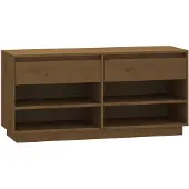 vidaXL Schuhregal Honigbraun 110x34x52cm Massivholz Kiefer Schuhschrank Regal