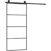 vidaXL Schiebetür mit Beschlag 90x205 cm ESG-Glas & Aluminium