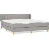 vidaXL Boxspringbett mit Matratze Hellgrau 180x200 cm Stoff