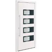 vidaXL Haustür Weiß 100x210 cm Aluminium und PVC