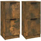 vidaXL Sideboards 2 Stk. Räuchereiche 30x30x70 cm Holzwerkstoff