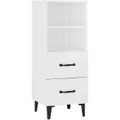 vidaXL Sideboard Hochglanz-Weiß 34,5x34x90 cm Holzwerkstoff