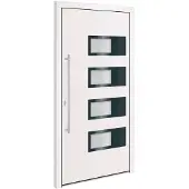 vidaXL Haustür Weiß 110x210 cm Aluminium und PVC