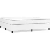 vidaXL Boxspringbett mit Matratze Weiß 200x200 cm Kunstleder