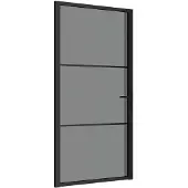 vidaXL Innentür 102,5x201,5 cm Schwarz ESG-Glas und Aluminium