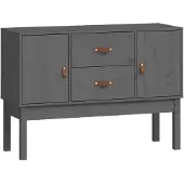 vidaXL Sideboard Grau 110x40x78 cm Massivholz Kiefer