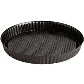 Quid Sweet Grey Flache Kuchenform aus lackiertem Stahl 25x3cm Schwarz.