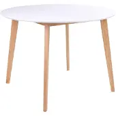 Ebuy24 Voos Esszimmertisch Ø105 cm in weiss und natur.
