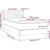 vidaXL Boxspringbett mit Matratze Dunkelgrau 90x190 cm Stoff