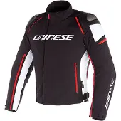 Dainese Racing 3 D-Dry Schwarz Weiß Fluo Rot CE Jacke Größe 58