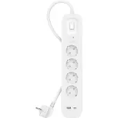 Belkin Surge Protection 4 Outlet 2 Meter USB-C Weiß