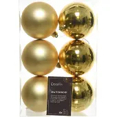 Décoris Weihnachtsbaumkugeln bruchfest Ø 8 cm 6 Stück gold glanz / matt