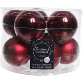 Décoris Weihnachtsbaumkugeln Glas 6 cm 10 Stueck Rot Glanz Matt